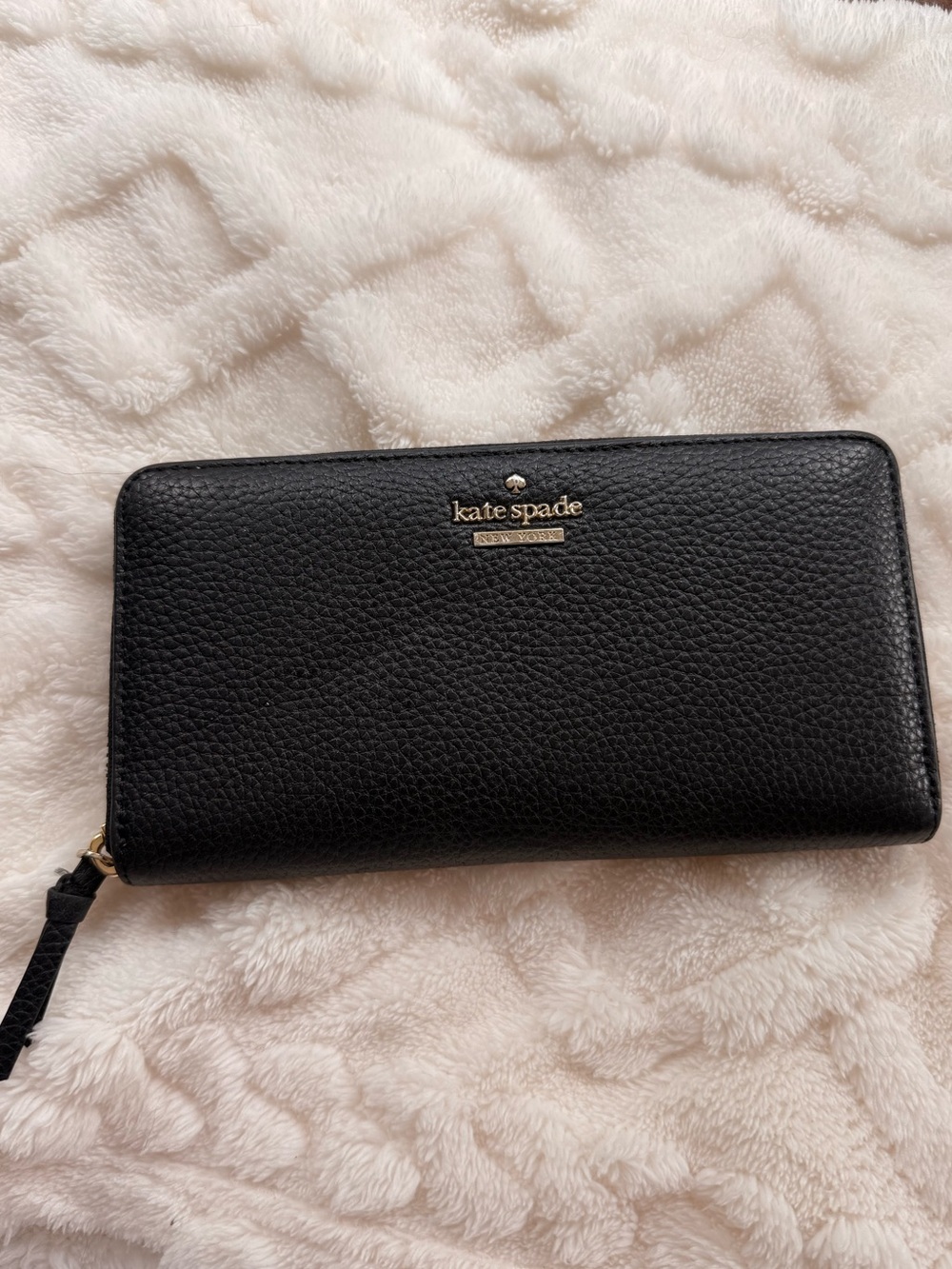 Kate Spade Black Leather Zip-Around Wallet